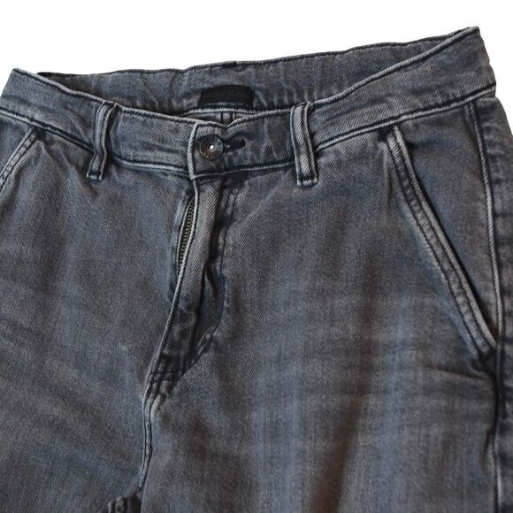 Uniqlo Jeans Sz S Faded Gray Drawstring Relaxed Taper Wide Leg Baggy Denim Pants - Picture 3 of 9